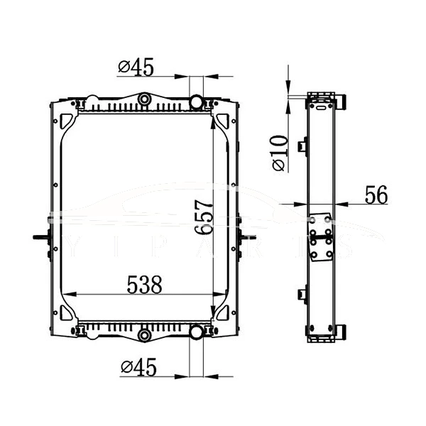 RADIADOR DAF LF45 1405176 1405413 1407725 NISSENS 61443A
