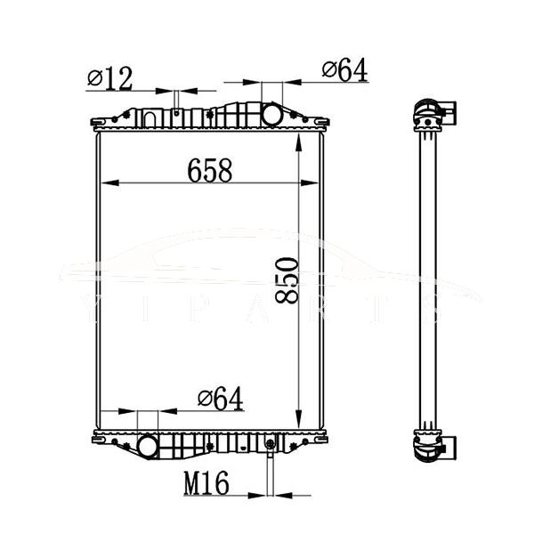 RADIADOR MERCEDES-BENZ KASSBOHRER 835.117.80.00 NISSENS 69600A