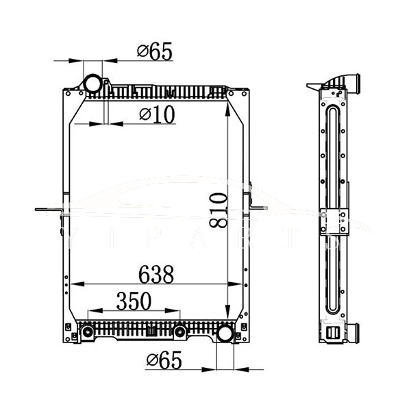 RADIADOR MERCEDES-BENZ NG90 EM 652.501.16.01 NISSENS 62646A