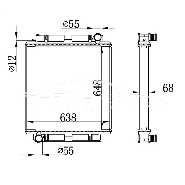 RADIADOR DE ÔNIBUS MERCEDES-BENZ MT A382.500..01.02