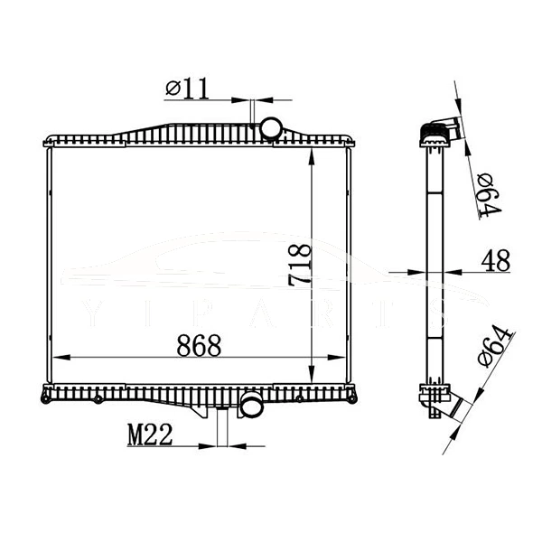 VOLVO MT RADIADOR 1010801 1003499 1003617